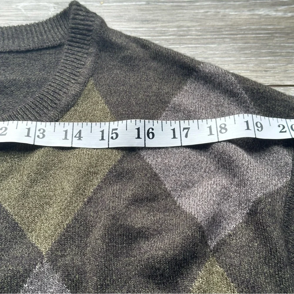 Dockers Mens Diamond Knit Pullover Crew Neck Sweater‎ Tan Green 2XL